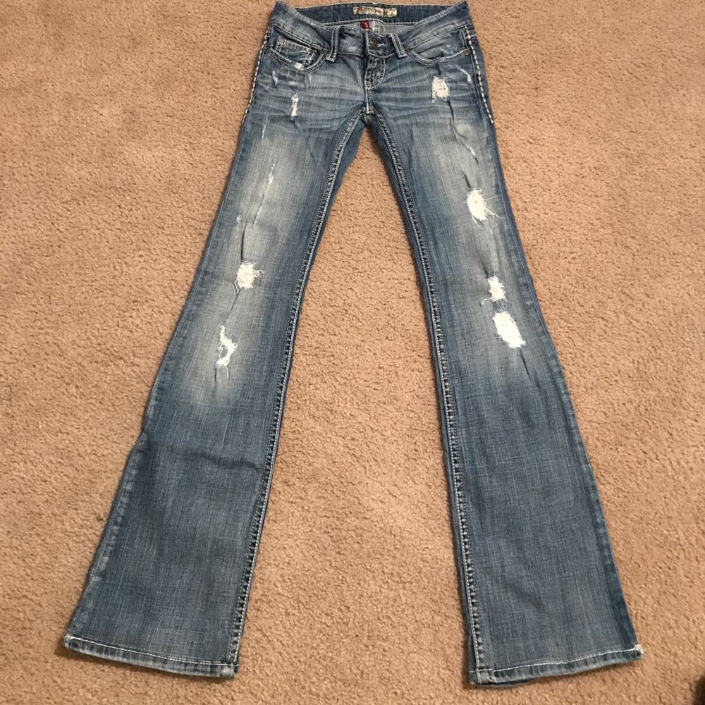 *HOLD* BKE light wash destroyed jeans